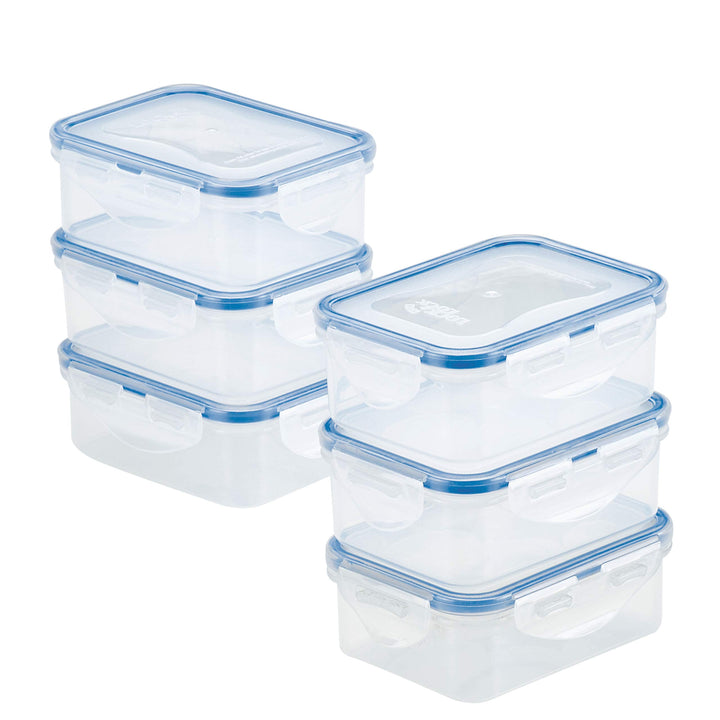 LOCK & LOCK Easy Essentials Frischhaltedosen-Set, 6-teilig, transparent 6 Count (350 ml), 6 Count (3
