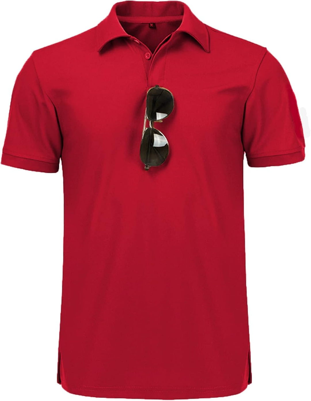 geeksport Poloshirt Herren Golf Kurzarm Freizeit Sport Polo Tennis Tshirts mit Brillenhalter Knopfle