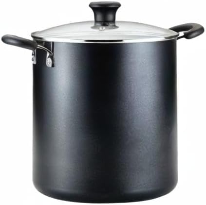 T-fal 2100092147 Edelstahl ofenfest spülmaschinenfest Suppentöpfe, Aluminium, schwarz 12-Quart, 11.4