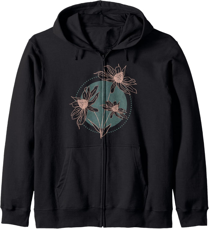 Trendy Garden Flowers Pocket Kapuzenjacke