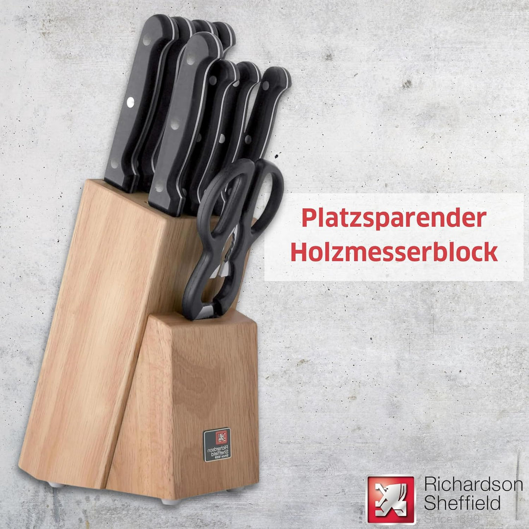 Richardson Sheffield ARTISAN Messerblock 9-teilig | Holzmesserblock inklusive Küchenmesser Set | Hol