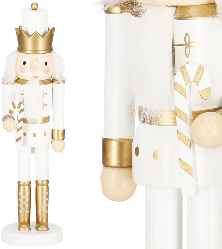 SPRINGOS Dekofigur Nussknacker Figur aus Holz König mit Krone 30,5 cm Weihnachtsdekoration Holzfigur