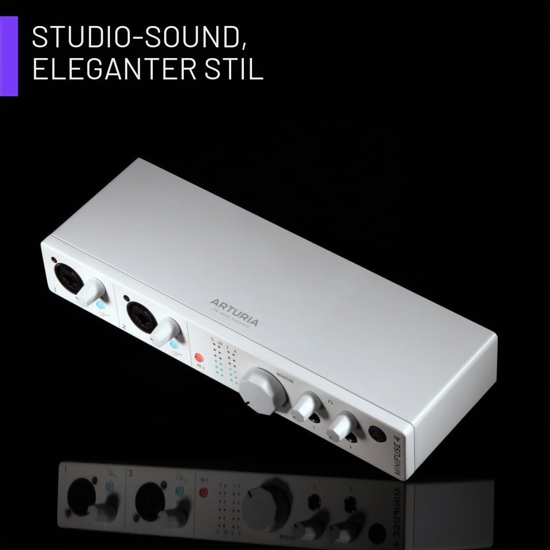 Arturia - MiniFuse 4 - Kompaktes USB-Audio-Interface mit Kreativer Software für Hochwertige Aufnahme