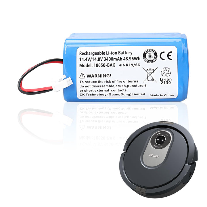 14,4 V 3400 mAh 48,96 Wh Li-Ionen-Ersatzakku, kompatibel mit Shark Ion Robot RV1001AE, R75, R85, S87