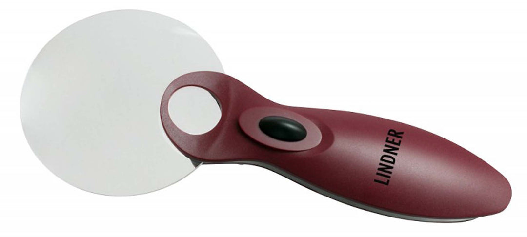 LINDNER Das Original Randlose LED-Leuchtlupe, Vergrösserung 8X / 20x