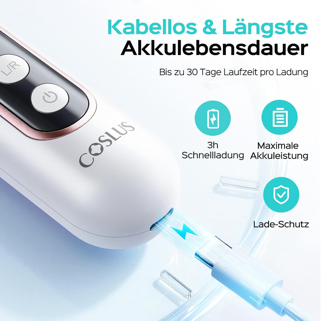 COSLUS C60 Kabellos Elektrischer Nagelfräser, 45000 U/Min für Gelnägel Roségold und Weiss, Roségold