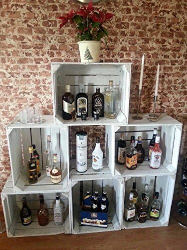 Vintage-Möbel24 GmbH 8er Set Neue weisse Apfelkiste Holzkiste Obstkiste Weinkiste 50x40x30cm