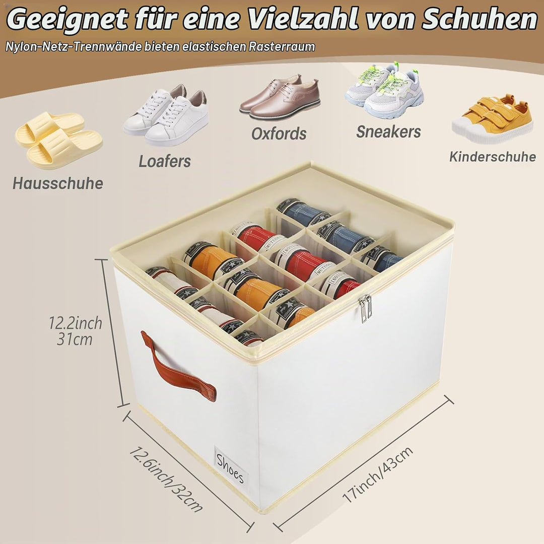 Patinao 3 Stück Schuhaufbewahrung Schuhorganizer Schuhschrank - 36 Zellen Schuhboxen Stapelbar Schuh
