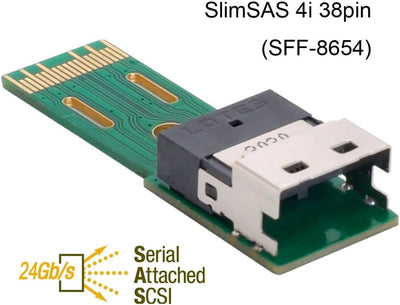 CY ChenYang SFF-8654 PCI-E Slimline SAS 4i 38Pin Stecker auf SFF-8654 SAS 4.0 38Pin Buchse SFF-8654