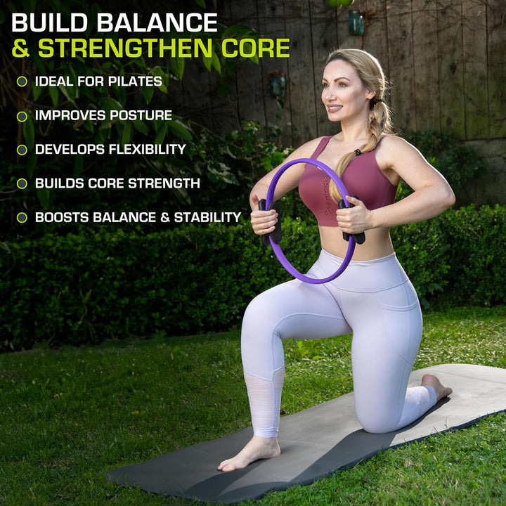ProsourceFit Pilates-Widerstandsring, 35,6 cm, Dual-Grip-Griffe für Straffung und Fitness Violett, V