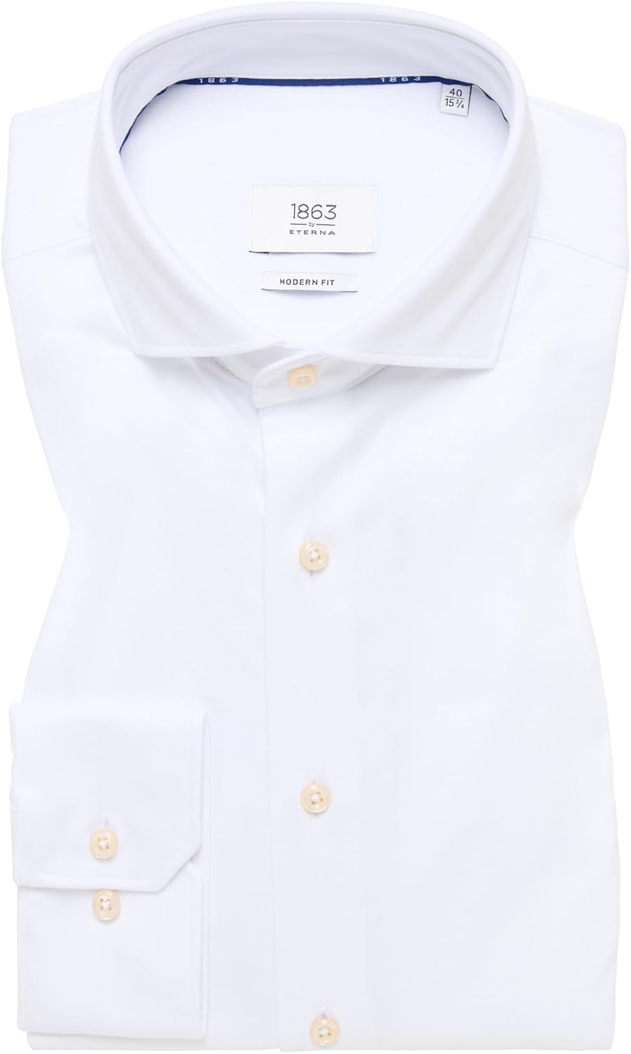 ETERNA Herren Long Sleeve Modern Fit White Uni Soft Tailoring Jersey T-Shirt 41 Weiã, 41 Weiã