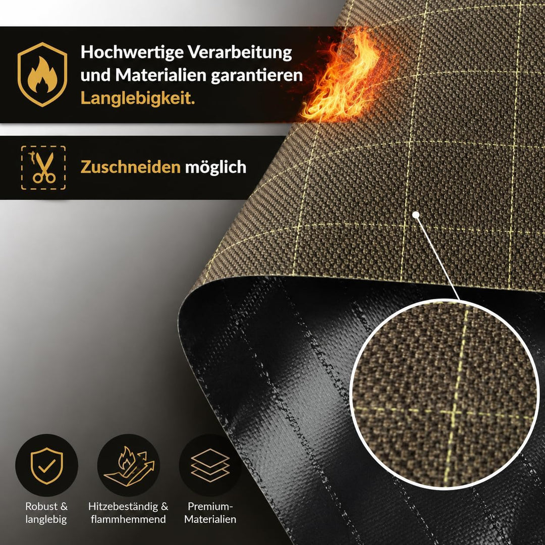 FireMat Gold Edition (30x30cm) feuerfeste Unterlage Premium Version – rutschfest - Lapitron / para-A