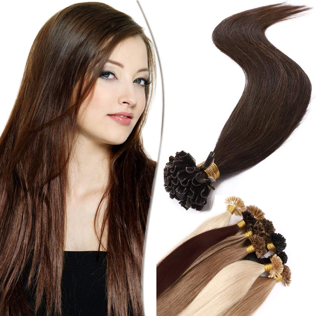 SEGO U Tip Extensions Haare Bonding Echthaar Bonded Haarverlangerung Keratin 1g/Strähne 50g 14"(35cm