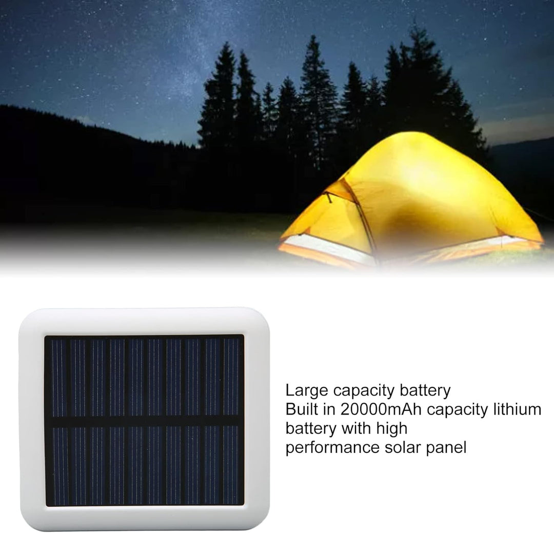 Solar Phone Power Bank, 20000 MAh Solar Power Bank mit 2 USB-Anschlüssen, USB-C-Anschlüssen, Micro-U