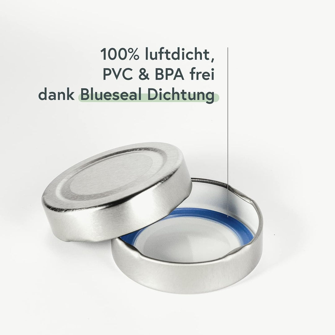 PUREGANIC® Gewürzgläser Set 12x 150 ml kleine Schraubgläser mit Deckel & Etiketten selbstklebend/Gew