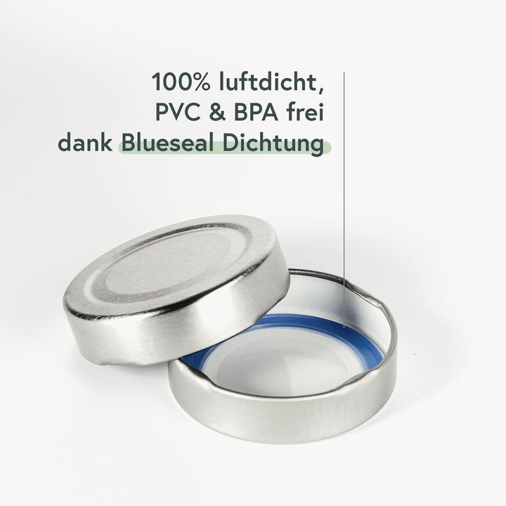 PUREGANIC® Gewürzgläser Set 12x 150 ml kleine Schraubgläser mit Deckel & Etiketten selbstklebend/Gew
