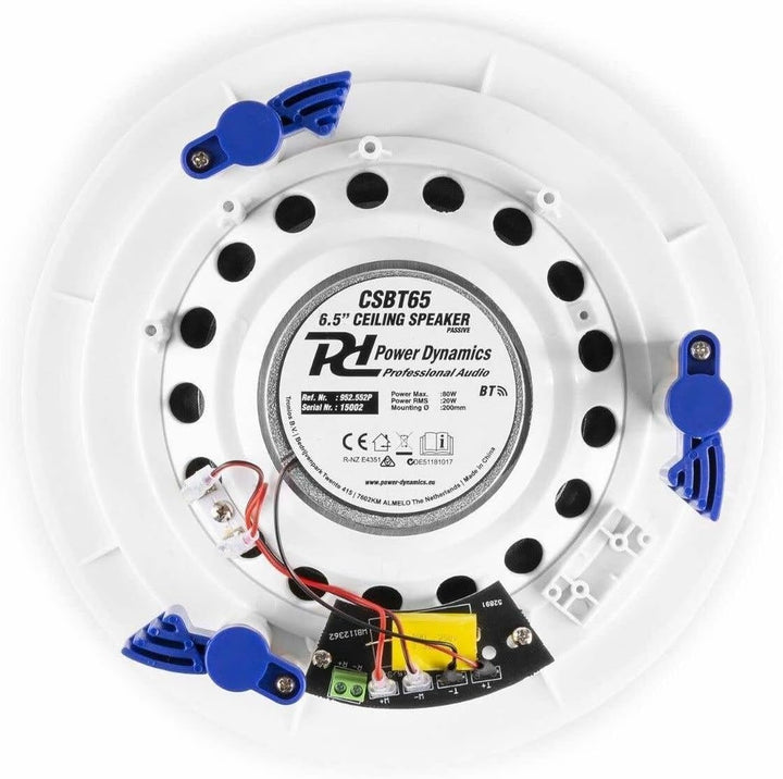 Power Dynamics CSBT65 Deckenlautsprecher Bluetooth Set, 160 Watt Paar, 2-Wege Einbaulautsprecher Dec