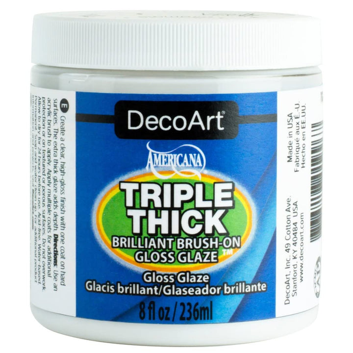 8 Ounce Jar Triple Thick Brilliant Brush-On Gloss Glaze TG01-36