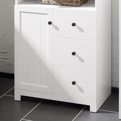 SoBuy BZR107-W Badkommode Badschrank Kommode fürs Bad Badezimmerschrank Aufbewahrungsschrank Flursch