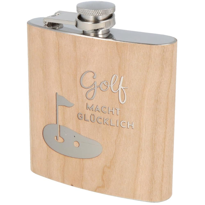 Spruchreif | Flachmann aus Edelstahl mit Gravur | Flachmann aus Holz | Outdoor Geschenk | Geschenkid