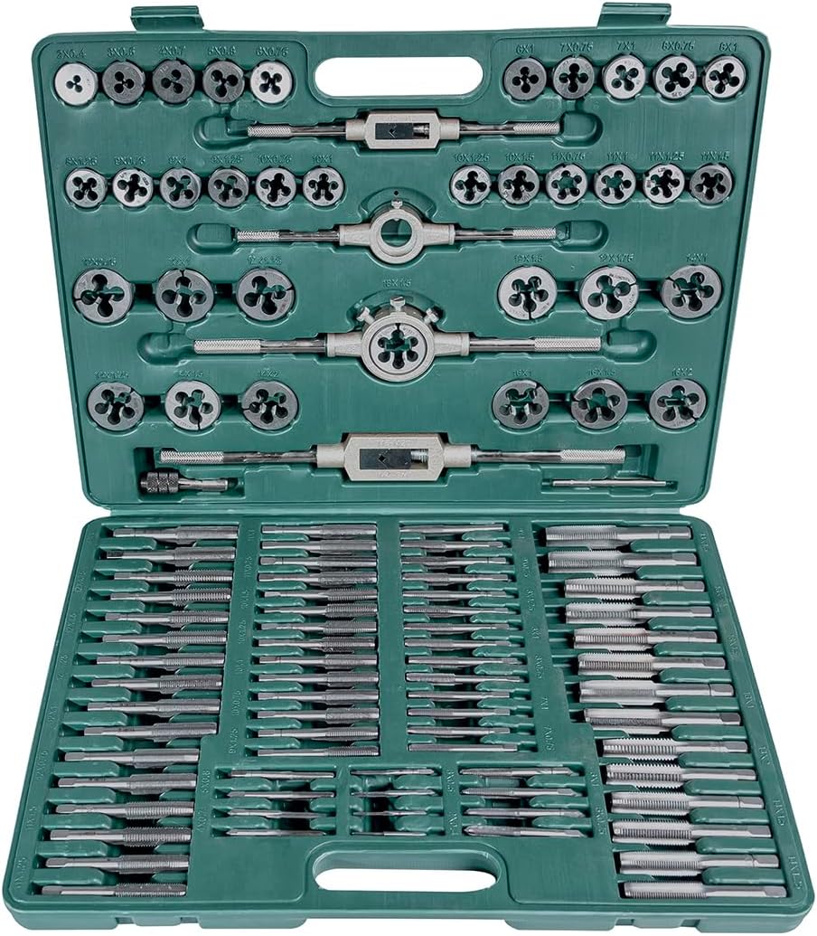 Mannesmann 53255 110 tlg. Gewindescheidsatz f. metrische Innen u. Au�engewinde
