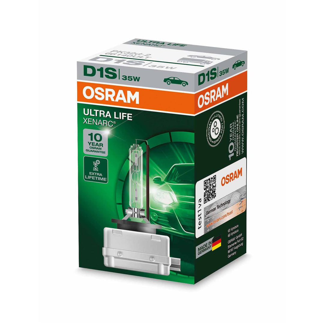 Osram Xenarc ULTRA LIFE D1S HID Xenon-Brenner, Entladungslampe, 66140ULT, Faltschachtel (1 Stück) UL