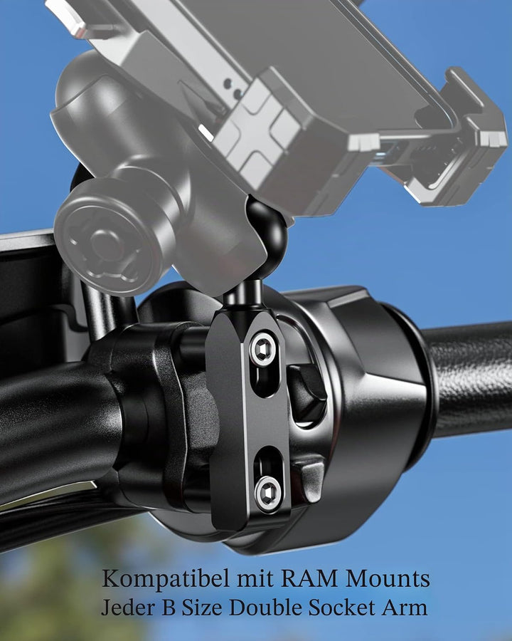BRCOVAN Aluminiumlegierung Montieren Base mit 1 Zoll TPU Kugel für Motorrad Brems/Kupplungsbehälter,