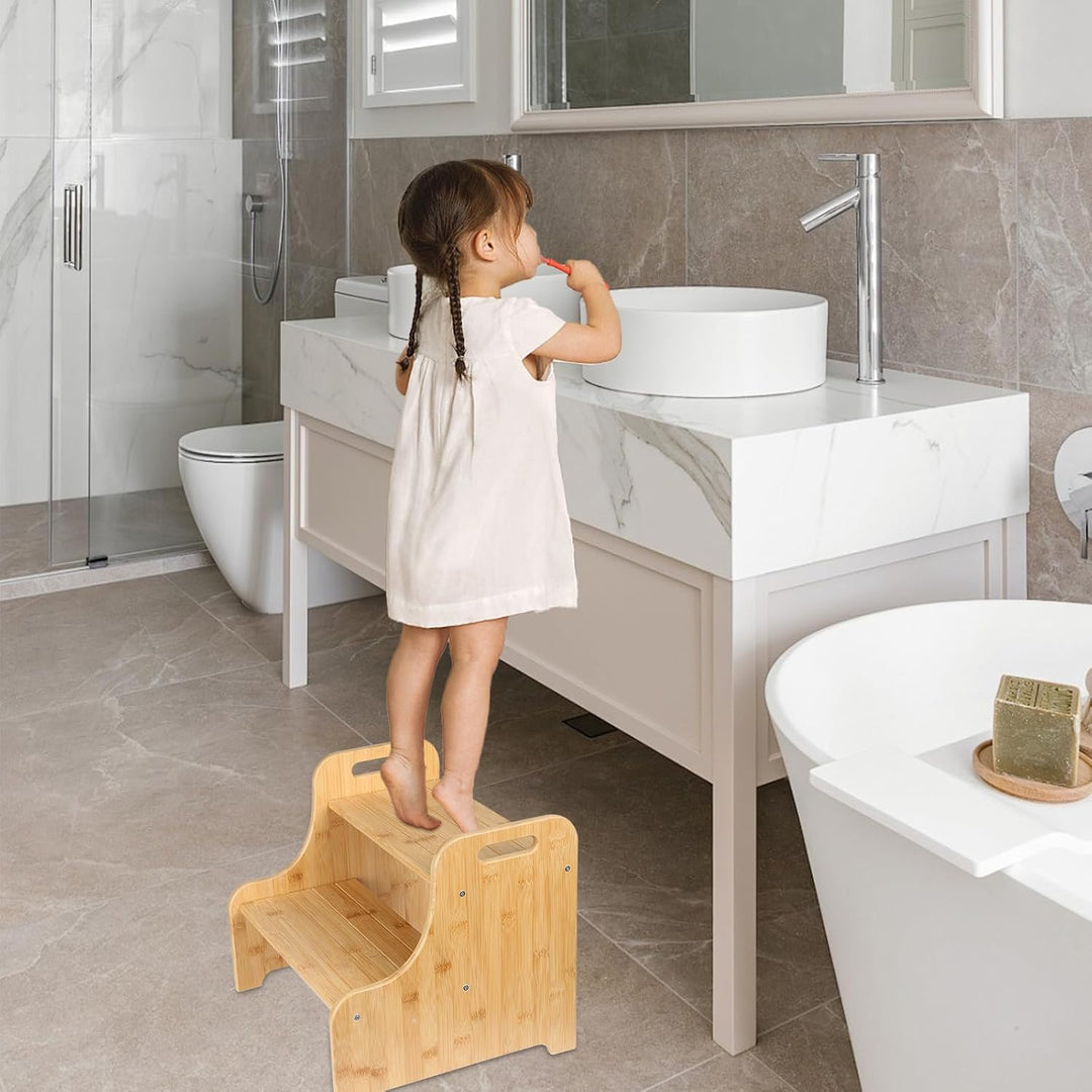 Hocker mit Füssen für Kinder, rutschfest und robust, geeignet für Badezimmer, Küche und Schlafzimmer