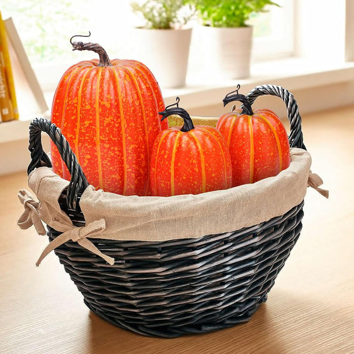 Quancru 3pcs Künstliche Kürbisse Gefälschte Gemüse DIY Halloween Erntedankfest Herbst Thema Party Ho