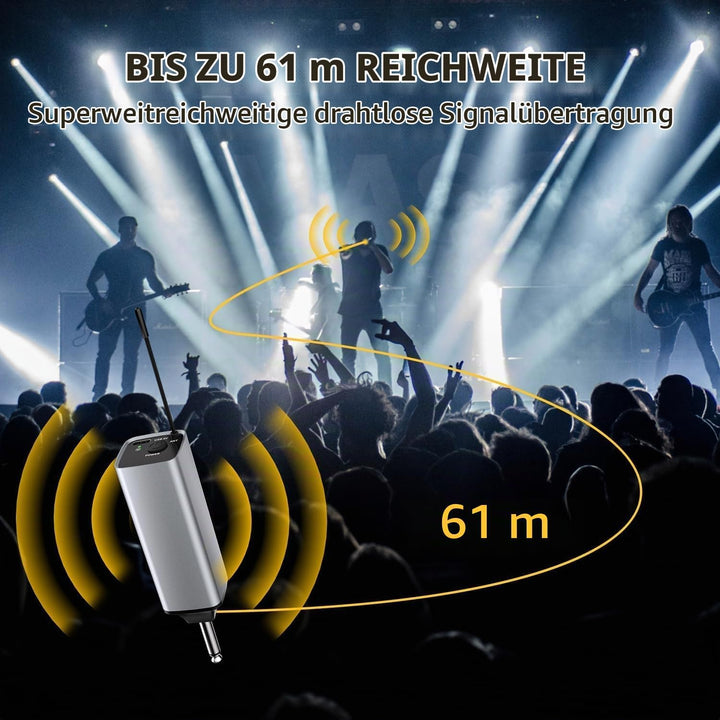 DigitConvert Kabelloses Mikrofon, UHF, Dual Metal Dynamic System, mit wiederaufladbarem Empfänger, 2