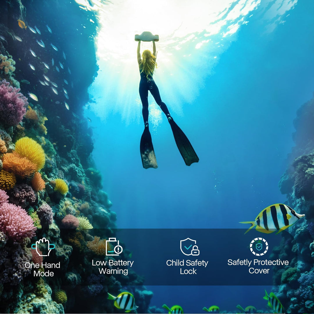 Asiwo Unterwasserscooter Tauchscooter Manta 2 mit Starker Schub,Seascooter mit mit Action Kamera Hal