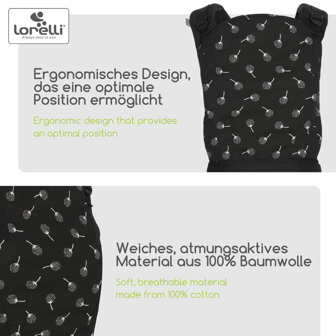 Lorelli Babytrage Wally ab 3 Monate, Kindertrage, Ergonomisches Design, Atmungsaktives Material, Ver