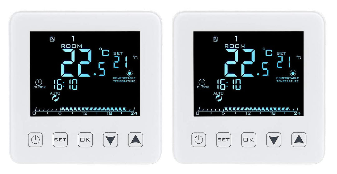 revolt Smart Home Thermostat: 2er-Set WLAN-Thermostate für Fussbodenheizungen, für Siri, Alexa & GA