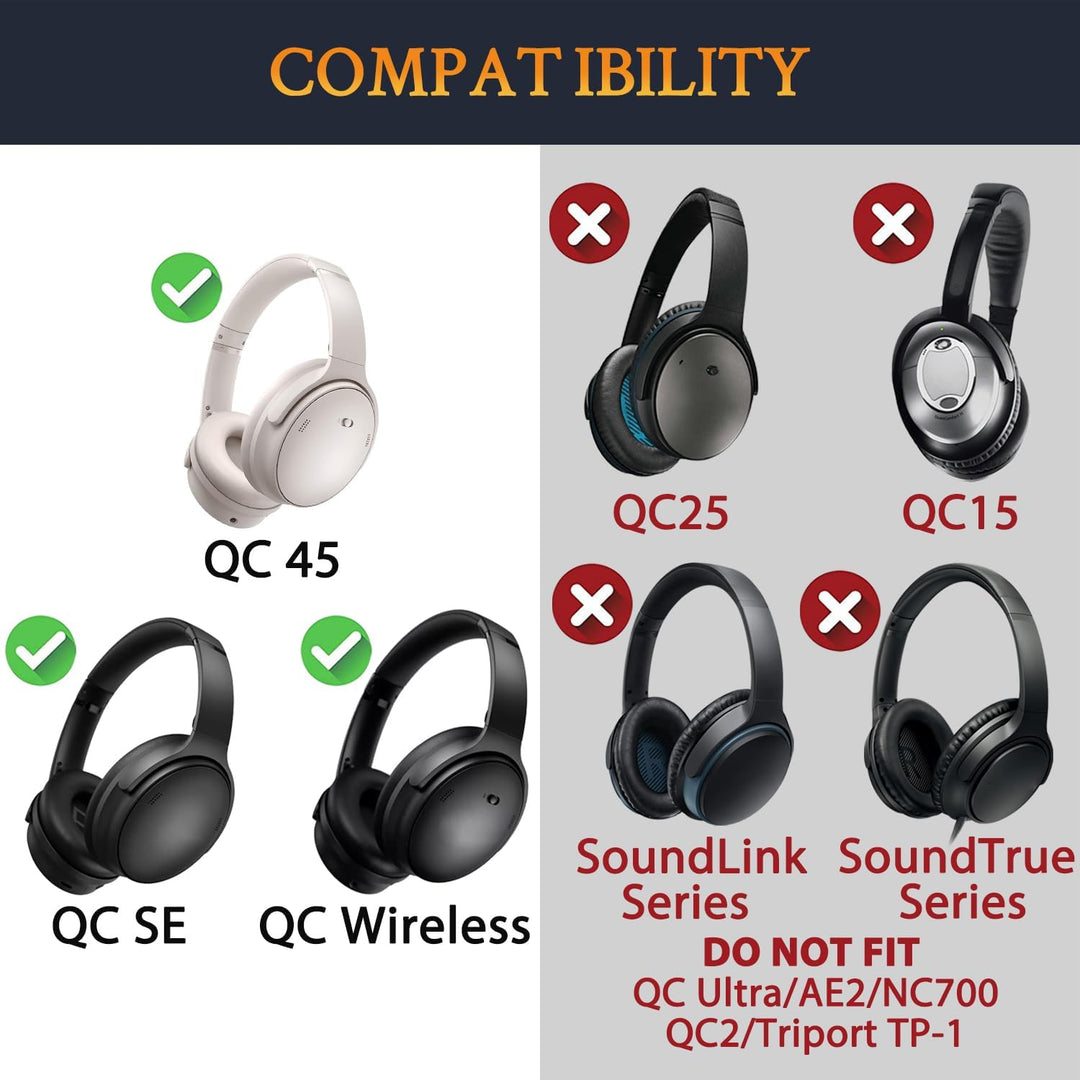 SOULWIT Ersatz Kopfband Stirnband für Bose QuietComfort 45 (QC45)/QuietComfort SE (QC SE)/New QuietC