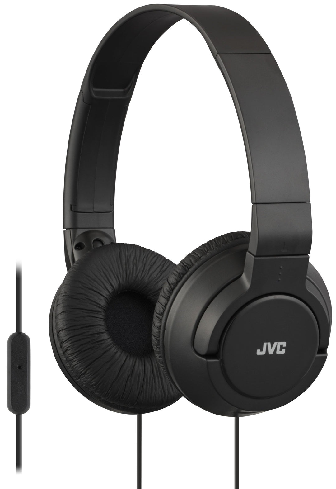 JVC HASR185B Kopfband mit Mikrofon, leicht, flach, faltbar, Schwarz, schwarz