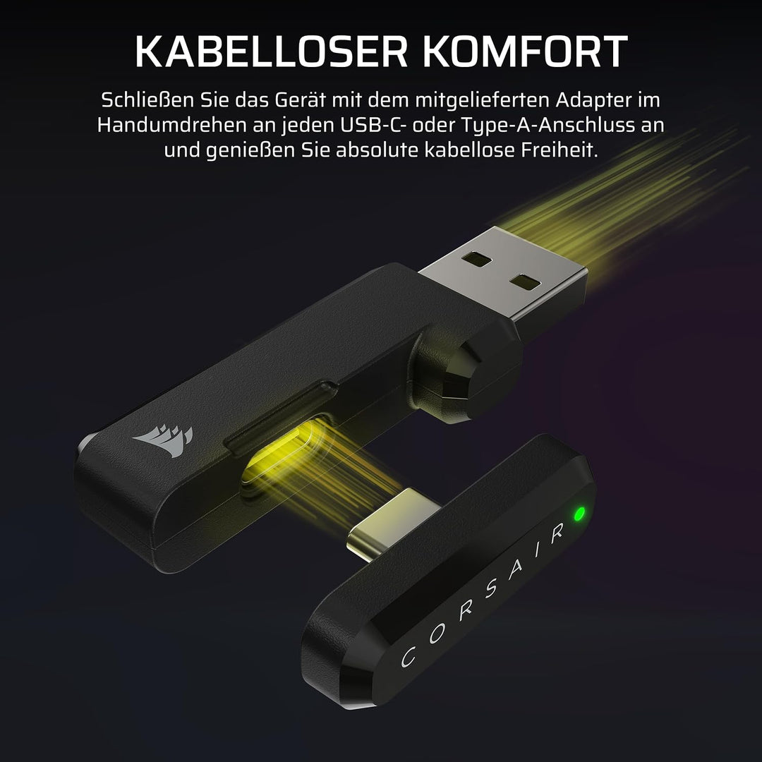 Corsair HS35 v3 Kabelloses Gaming-Headset mit Mikrofon – Schwarz | 2,4 GHz &amp; Bluetooth (PC, PS5, PS4