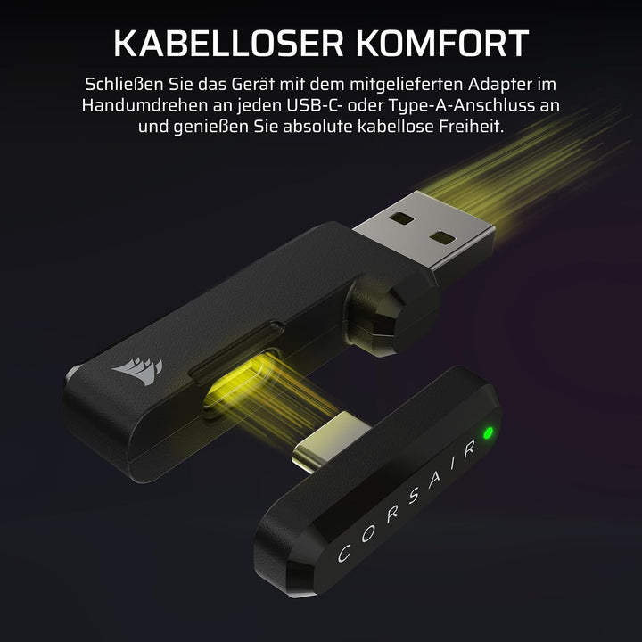 Corsair HS35 v3 Kabelloses Gaming-Headset mit Mikrofon – Schwarz | 2,4 GHz &amp; Bluetooth (PC, PS5, PS4