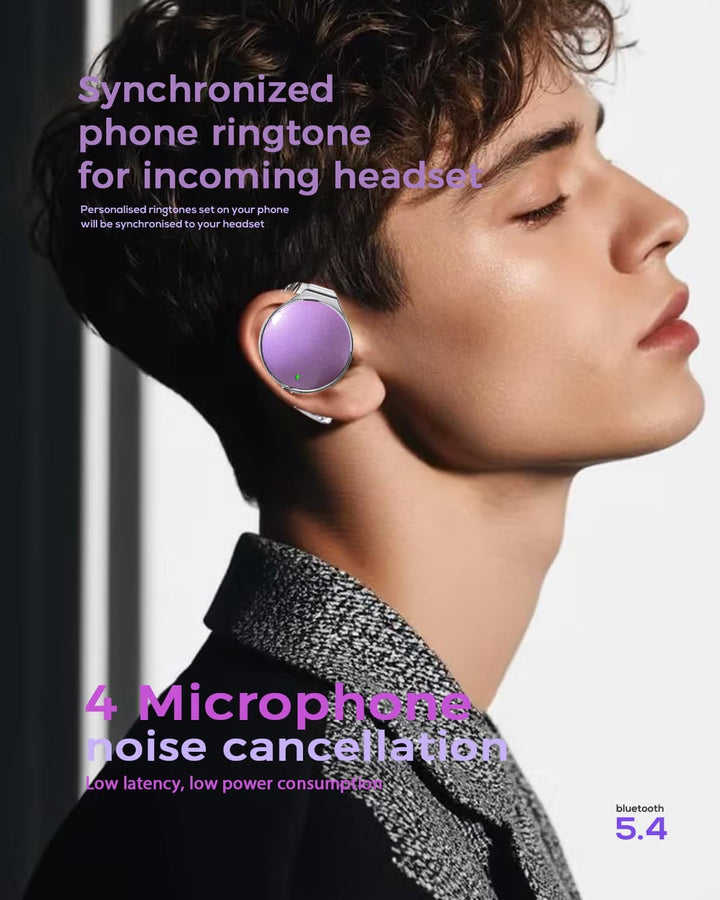 Micool On Ear Kopfhörer Bluetooth 5.4, Open Ear Kopfhörer Kabellos Geräuschunterdrückung, Wassertrop