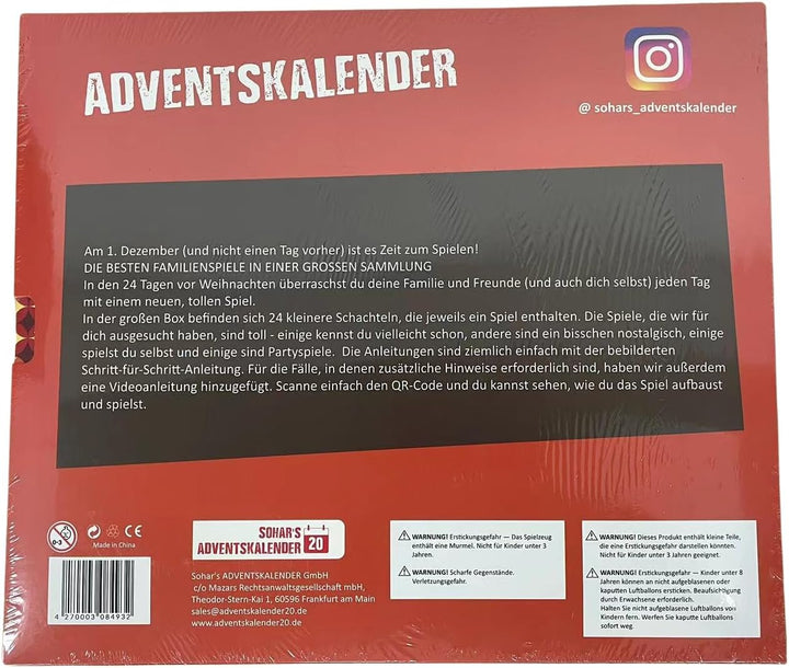 Adventskalender 2022 Spiele für die ganze Familie Die 24 besten Familienspiele in nur einer Box! Mit