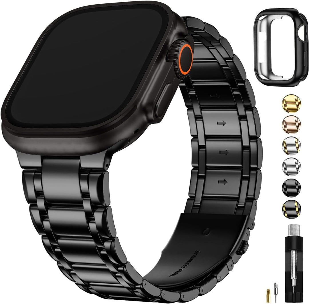Fullmosa Kompatibel mit Apple Watch Armband 49mm Series Ultra2/Ultra, Edelstahl Apple Watch Ersatzar