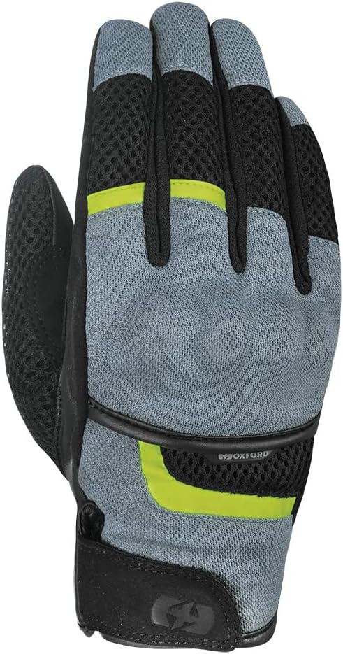 Oxford Motorradhandschuhe kurz Motorrad Handschuh Brisbane Air Sommer Handschuh grau/schwarz/gelb XL