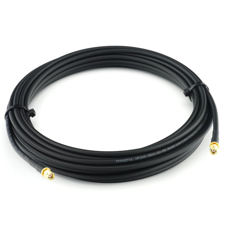15m RP-SMA Stecker auf RP-SMA Stecker Koaxialkabel — 15 Meter Verlustarmes HF-240 (LMR 240 Äquivalen