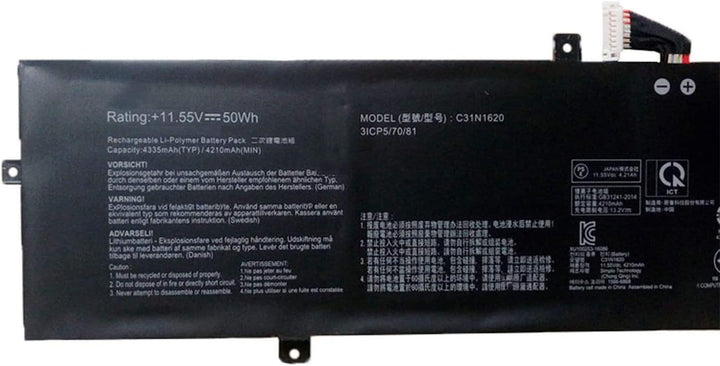 C31N1620 31CP5/70/81 Laptop-Akku Kompatibel mit Asus ZenBooK UX430 UX430UQ UX430UQ-GV015T PRO PU404