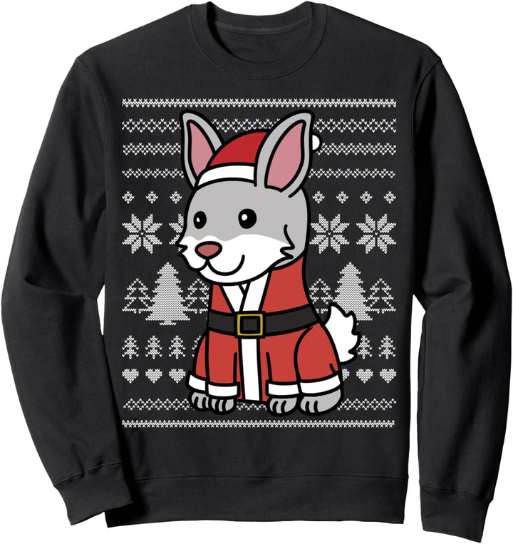 Cartoon Kaninchen Lustiger Haustier Weihnachten Geschenk Sweatshirt