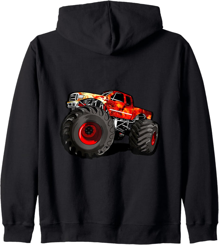 Feuer Monster Truck für grosse Jungs Kapuzenjacke