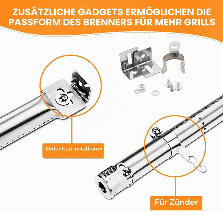 GFTIME Universal Edelstahl Brenner & Brennerabdeckung Ersatzteile für Charbroil, Enders, Landmann 12