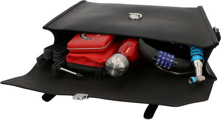 Gusti Rahmentasche Leder - JEF P. Damen und Herren Radtasche Ledertasche Fahrrad Fahrradtasche Schwa