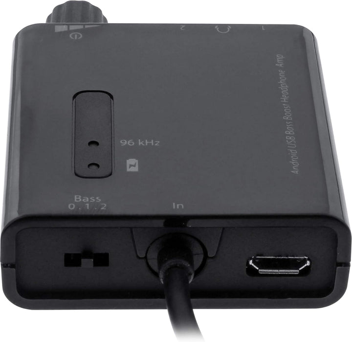 InLine 33055I Android USB auf HQ Audio Konverterkabel, Headset-Verstärker mit Bass-Boost und 2 Kopfh