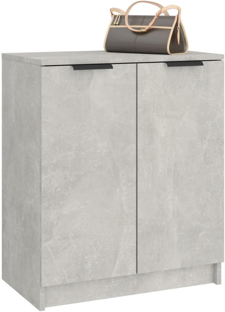 Schuhschrank Betongrau 59x35x70 cm Holzwerkstoff, Schuhe Organizer, Schuhe Aufbewahrung, Schuhregal