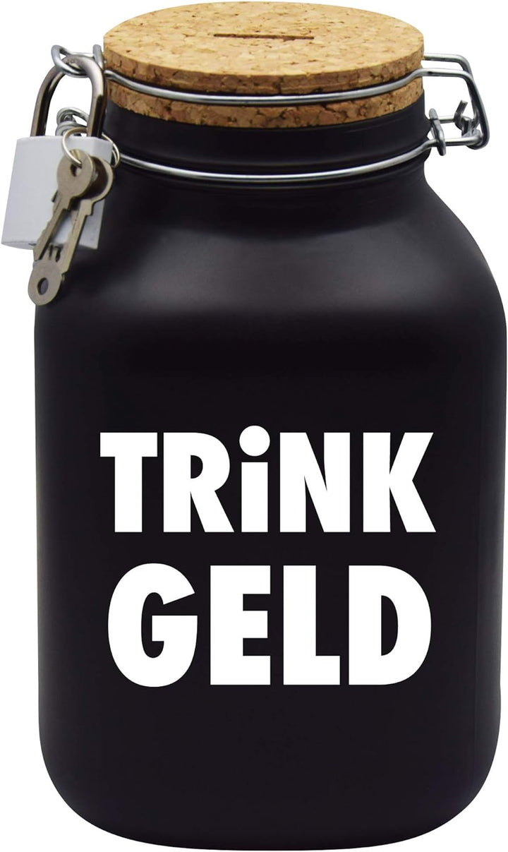 Spardose Trinkgeld Geld Geschenk Idee Schwarz XXL